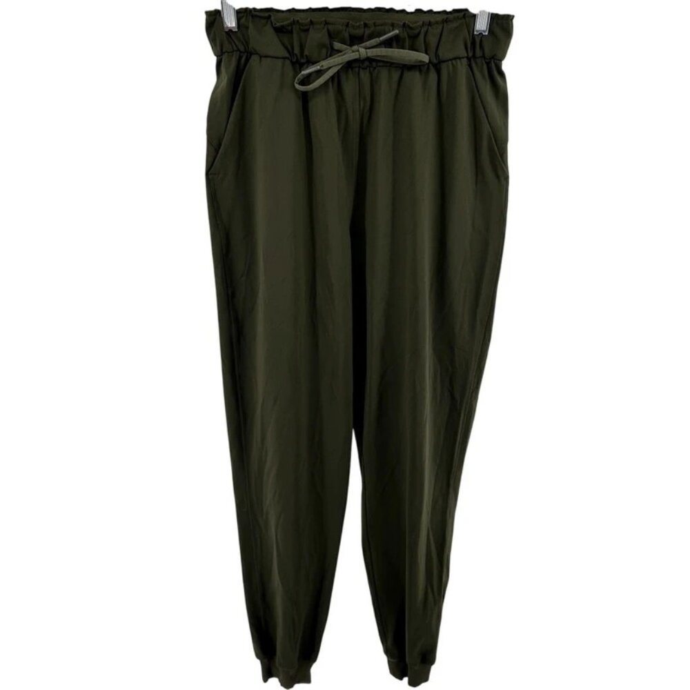 Lululemon Stretch High-Rise Relaxed Jogger Luxtreme Dark Olive Sz 14 - Picture 2 of 7